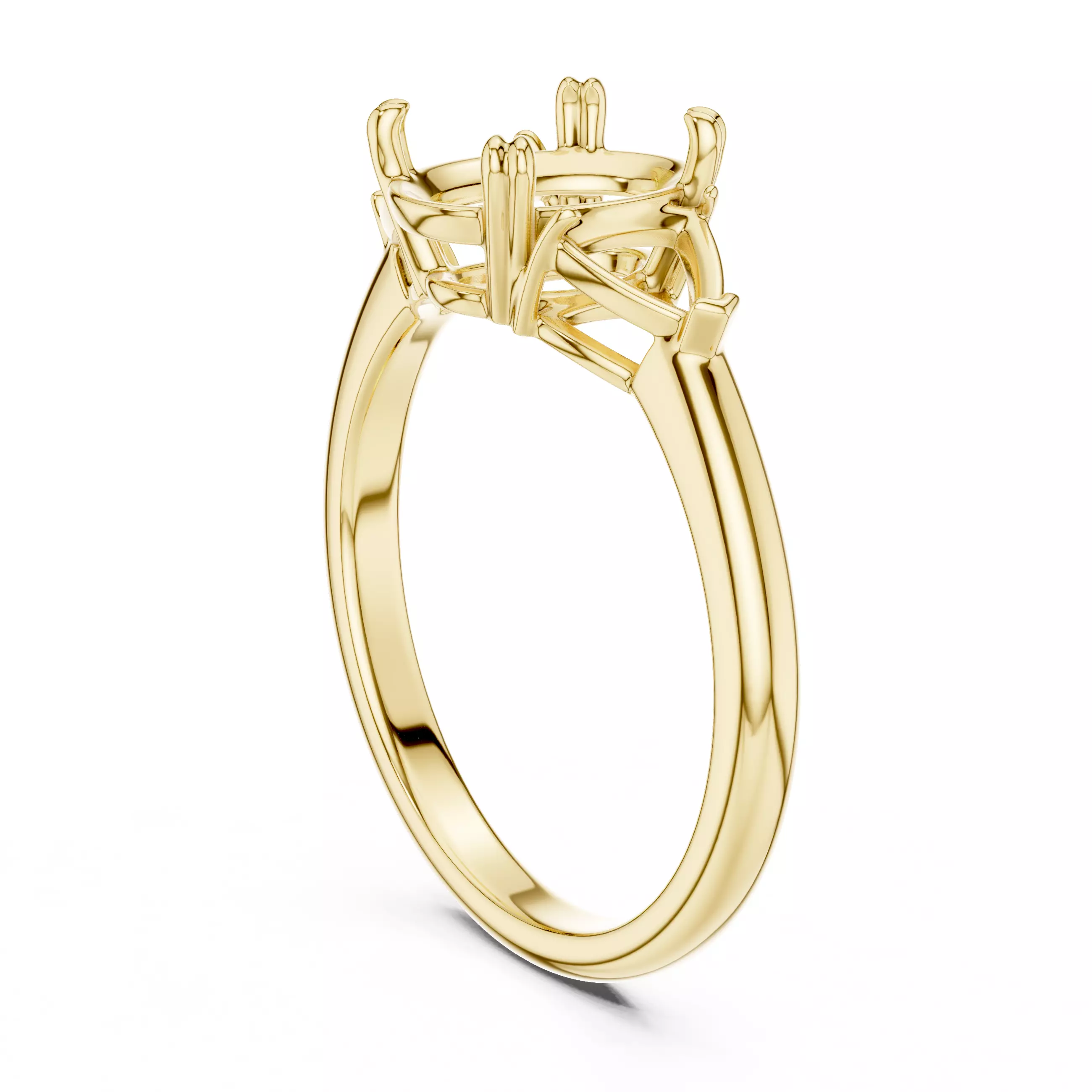 Three Diamond Oval and Trillion Cut Wedding Ring 3DM STL Video 3D print model_6