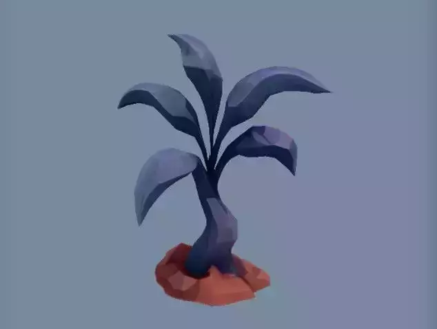 Low-poly purple plant