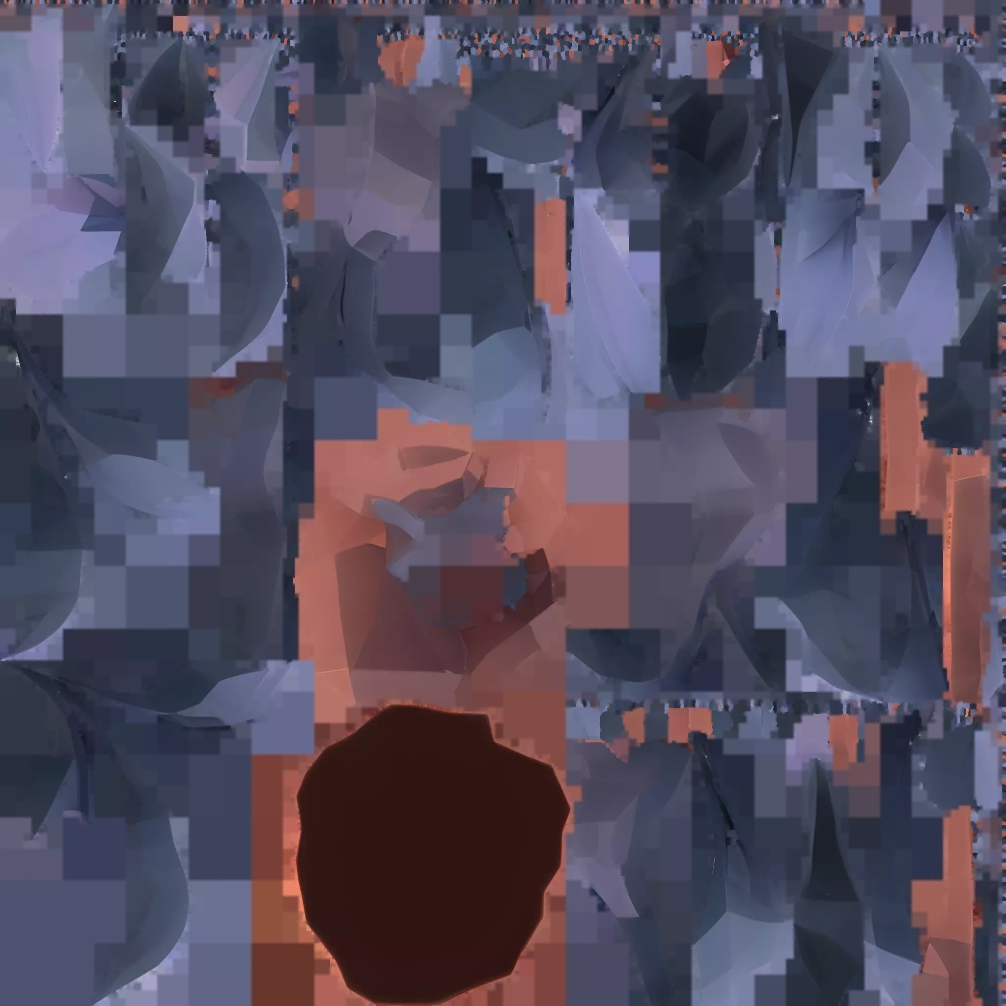 Low-poly purple plant 3D model_1