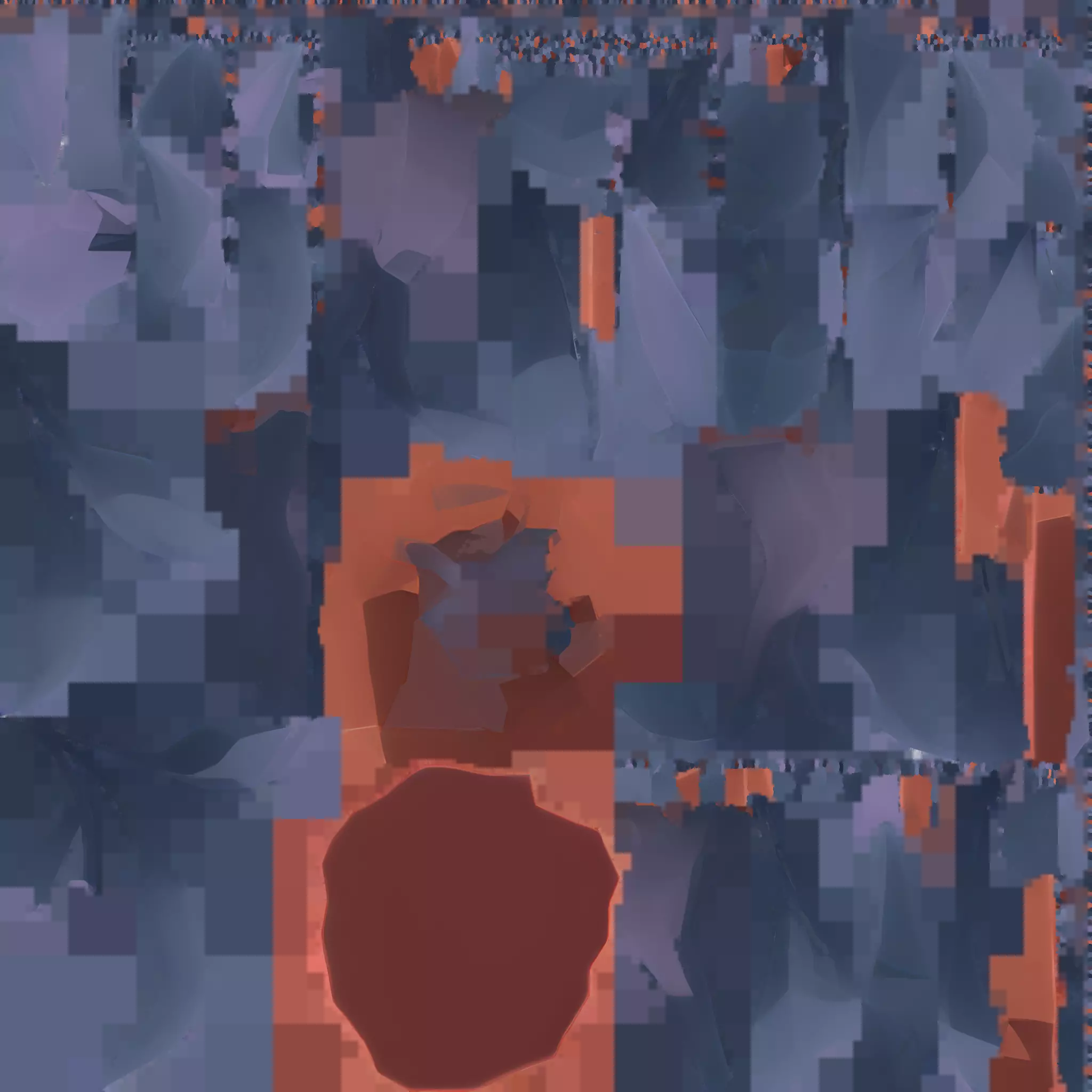 Low-poly purple plant 3D model_3