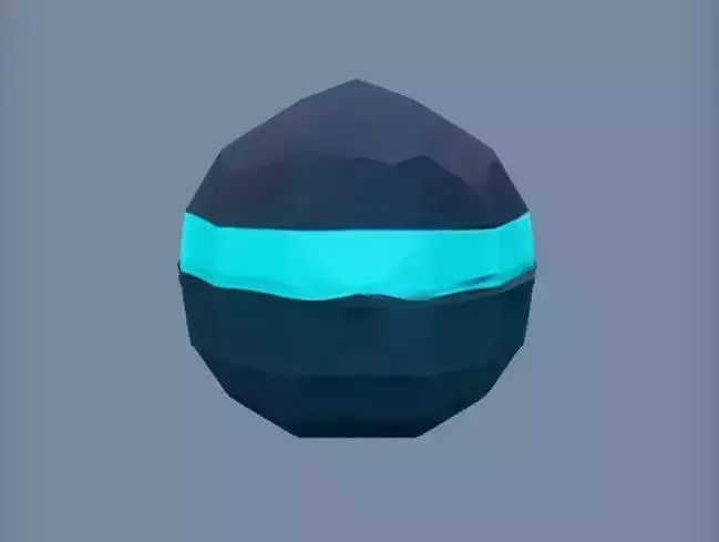 Low-poly geometric sphere