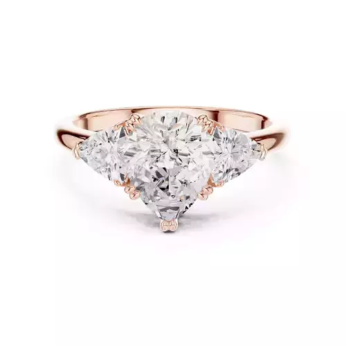 Three Diamond Pear and Trillion Cut Wedding Ring 3DM STL Video 3D print model