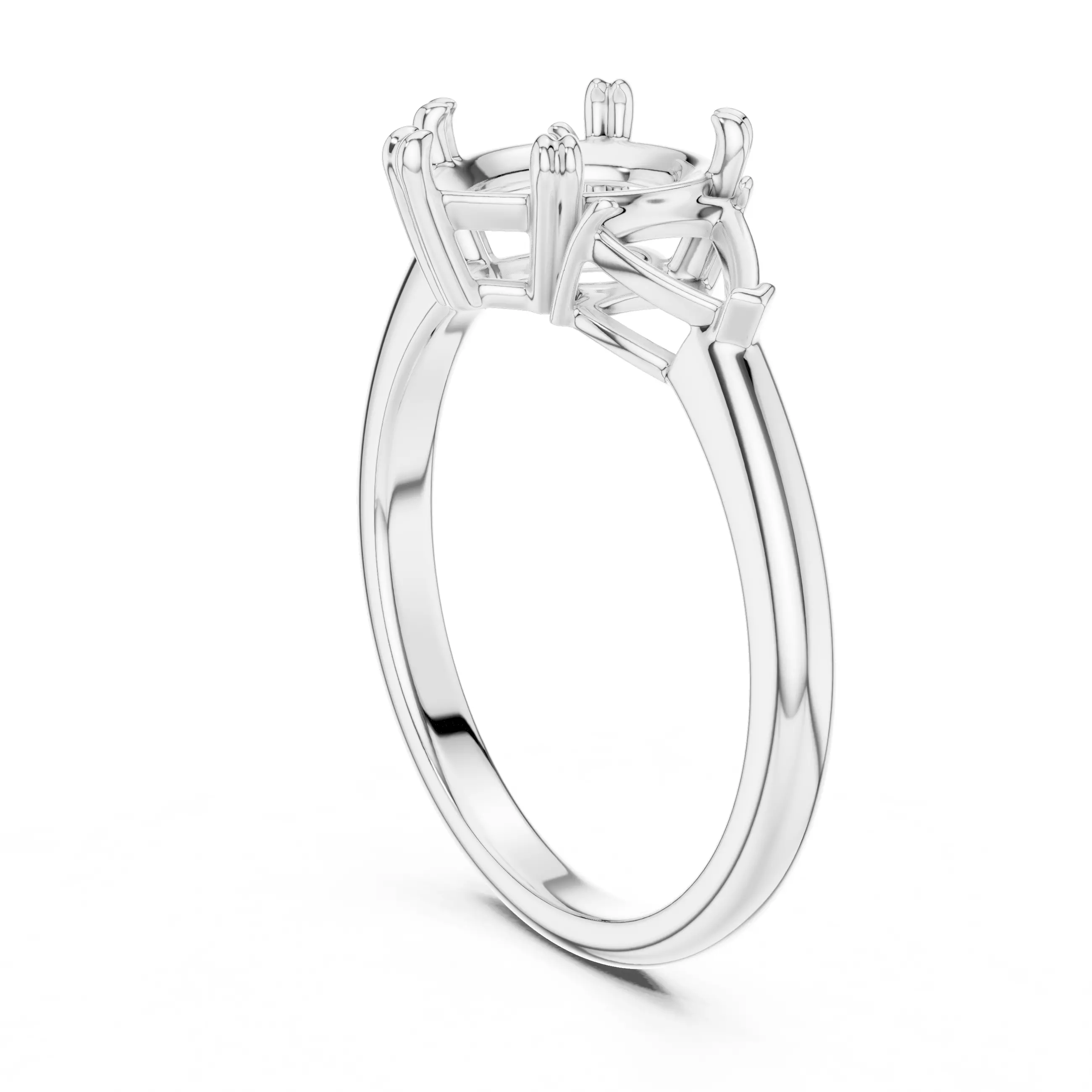 Three Diamond Pear and Trillion Cut Wedding Ring 3DM STL Video 3D print model_9