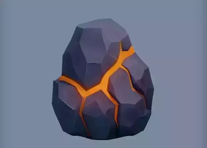 Lava-cracked dark rock