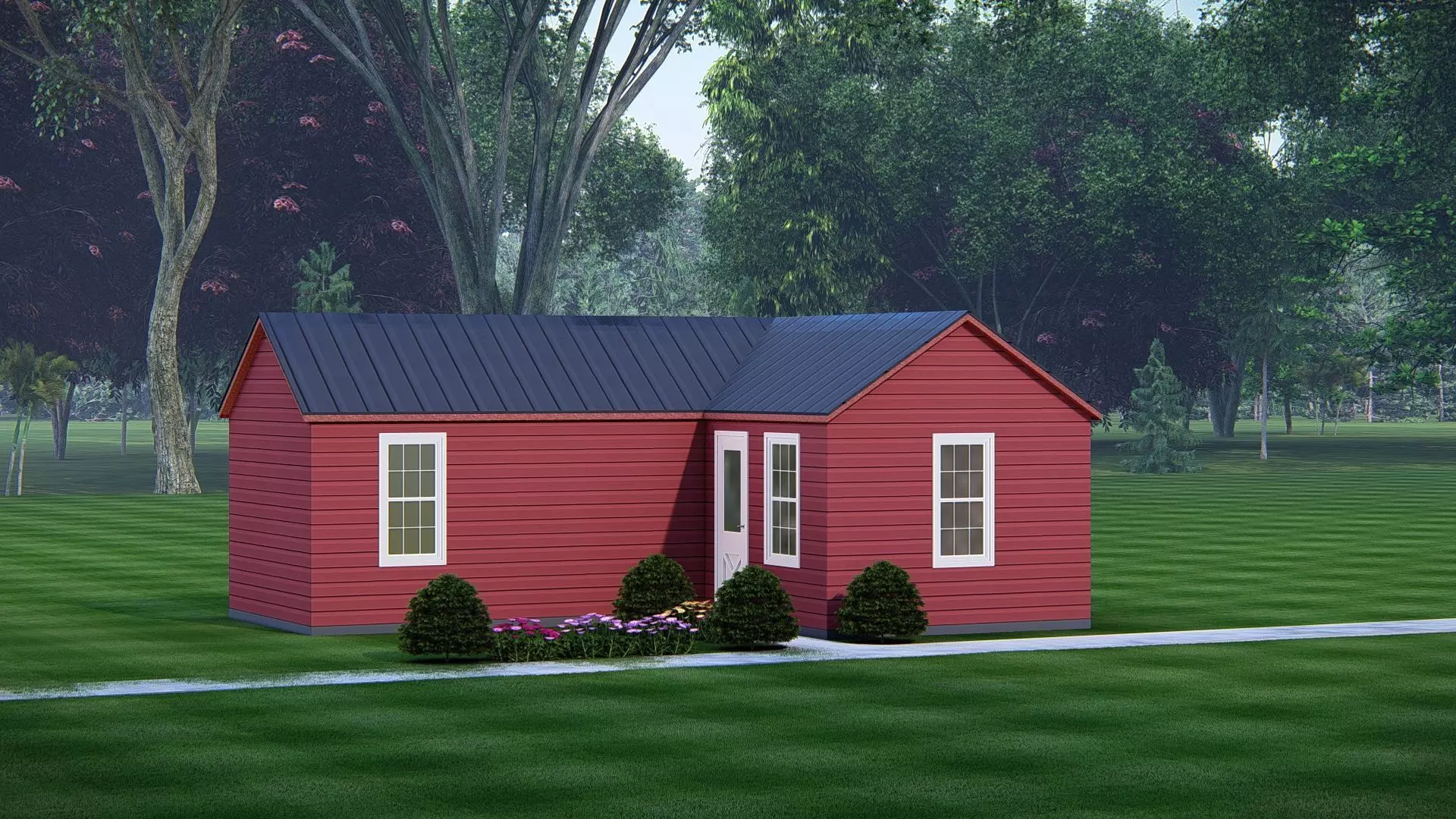 Modern Tiny House Exterior with Minimalist Design 3D model