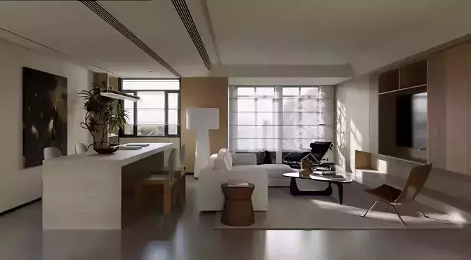 Mid Century interior scene