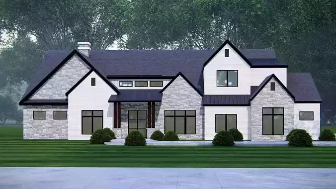 American Exterior House Design Classic Modern Country Home
