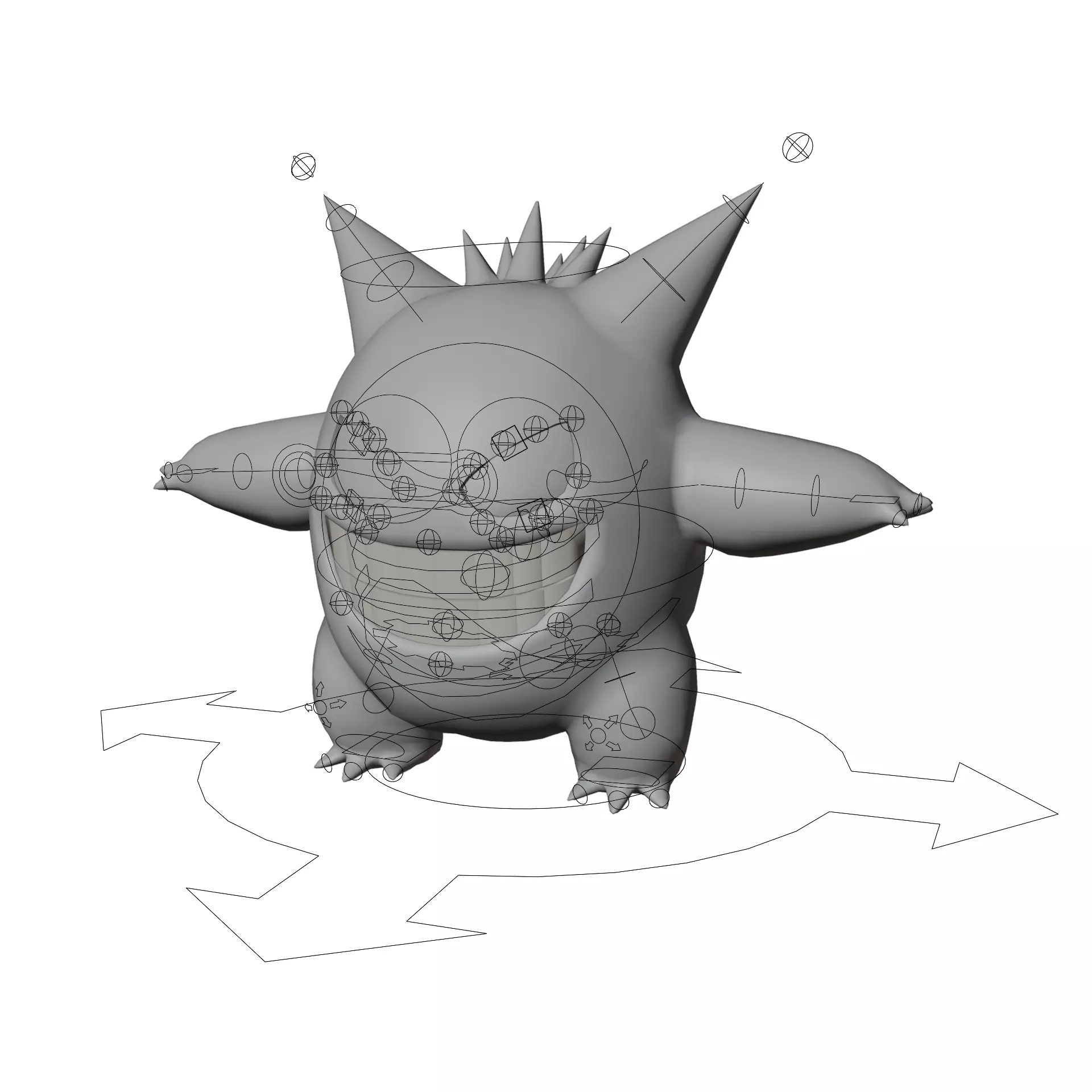 Low Poly Gengar Model 3D model_5