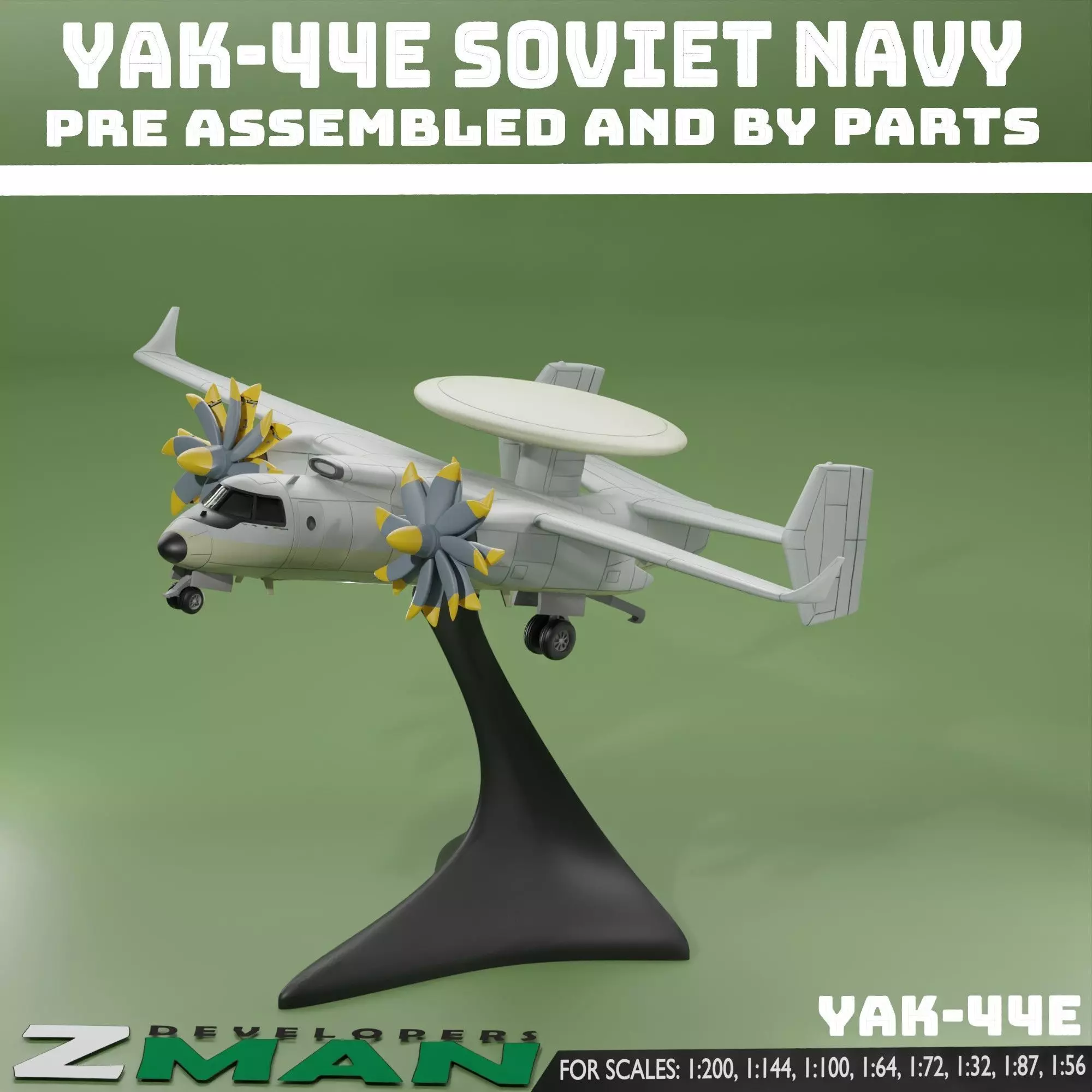 Yakovlav YAK 44E AEW A 3D print model_3