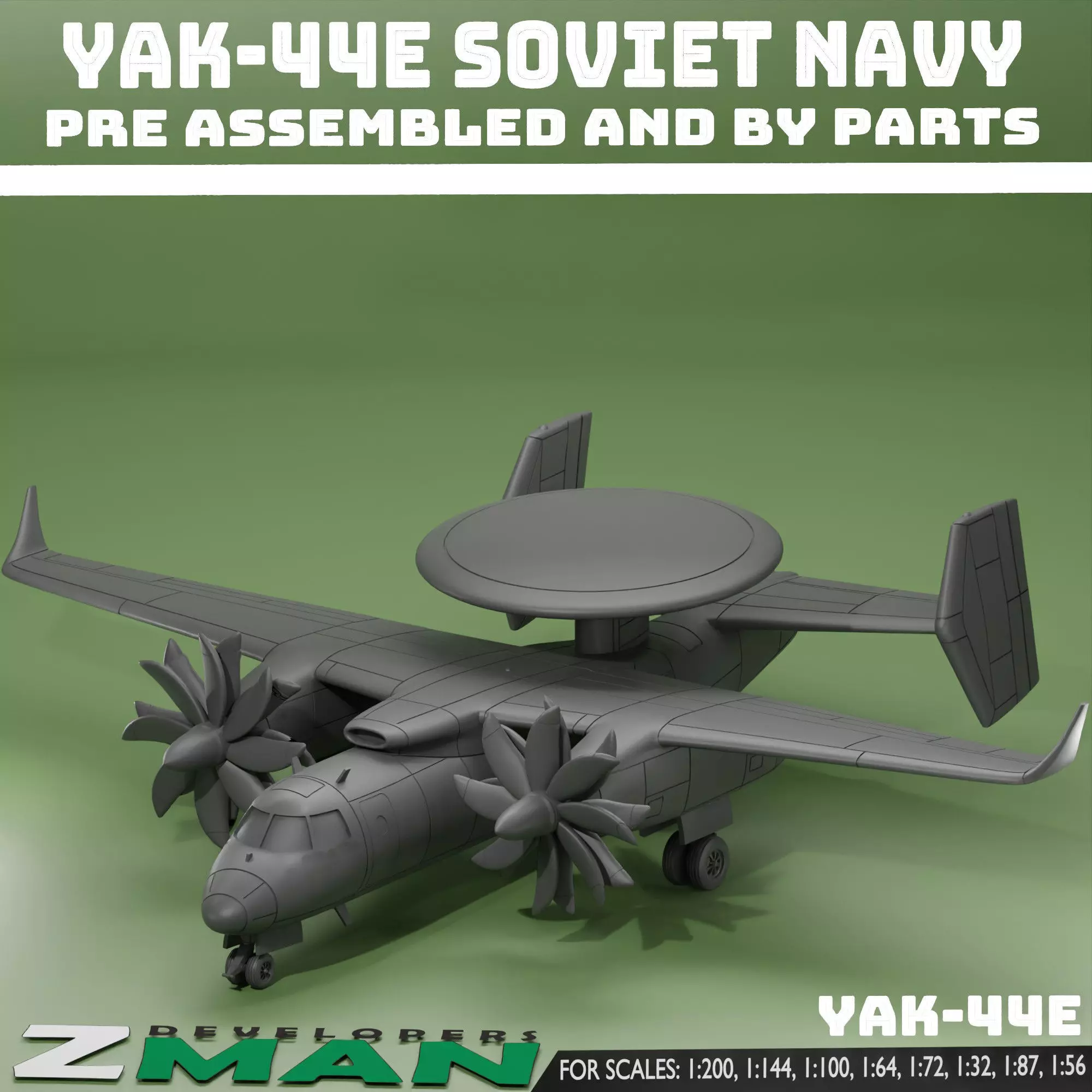 Yakovlav YAK 44E AEW A 3D print model_1