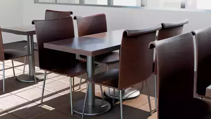 High Resolution Cafe Table and Chair set
