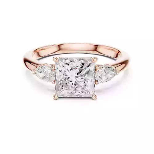 Trilogy Diamond Princess and Pear Cut Wedding Ring 3DM STL Video