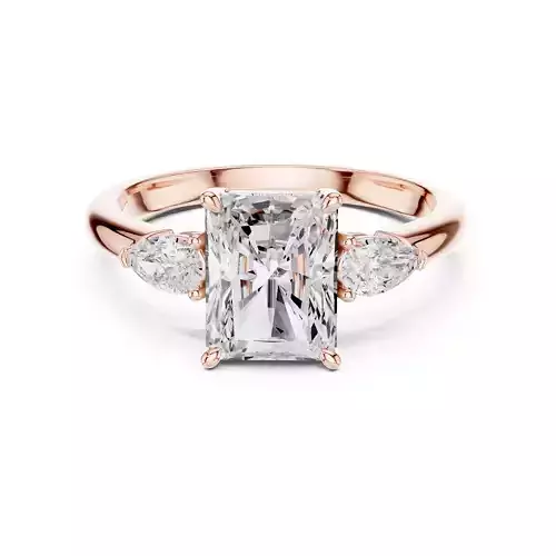 Trilogy Diamond Radiant and Pear Cut Ring 3DM STL Video