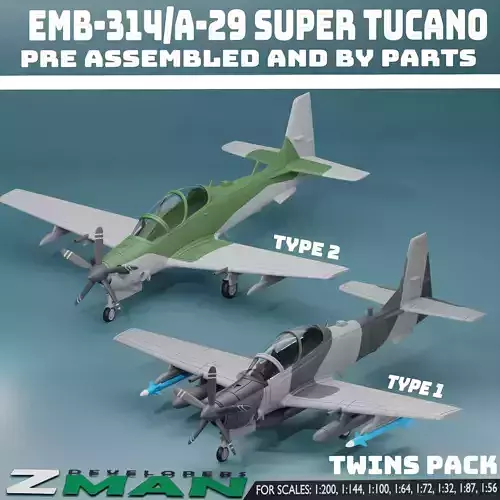 EMB-314 A29 SUPER TUCANO TWINS PACK V2