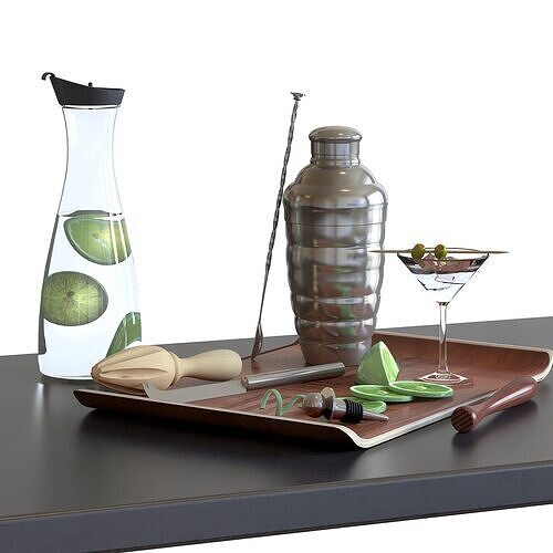 Cocktail Set - KITCHEN KRAFT Luxe Lounge Shaker 3D model