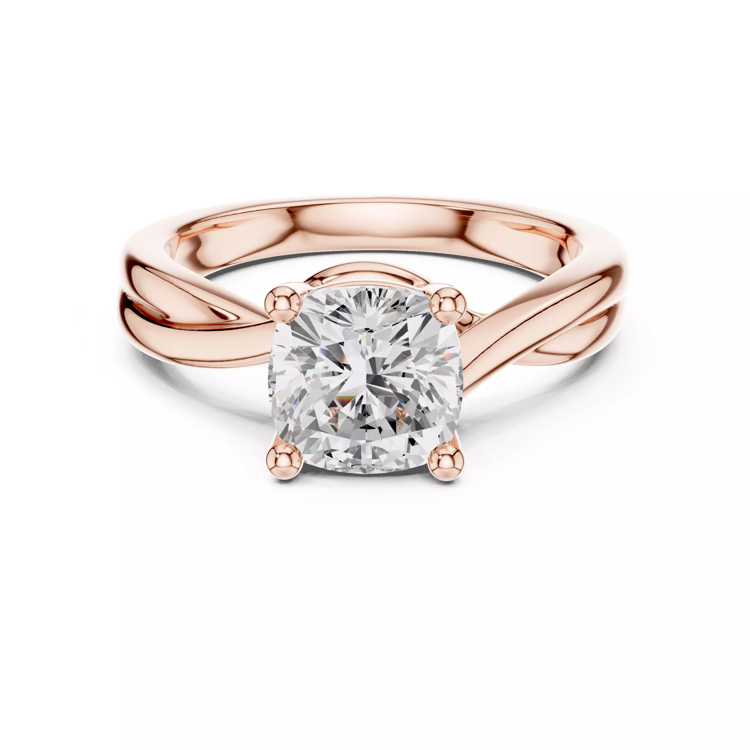 2CT Solitaire Cushion Cut Diamond Wedding Ring 3DM STL Video 3D print model_0