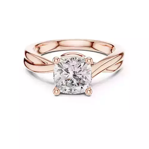 2CT Solitaire Cushion Cut Diamond Wedding Ring 3DM STL Video 3D print model