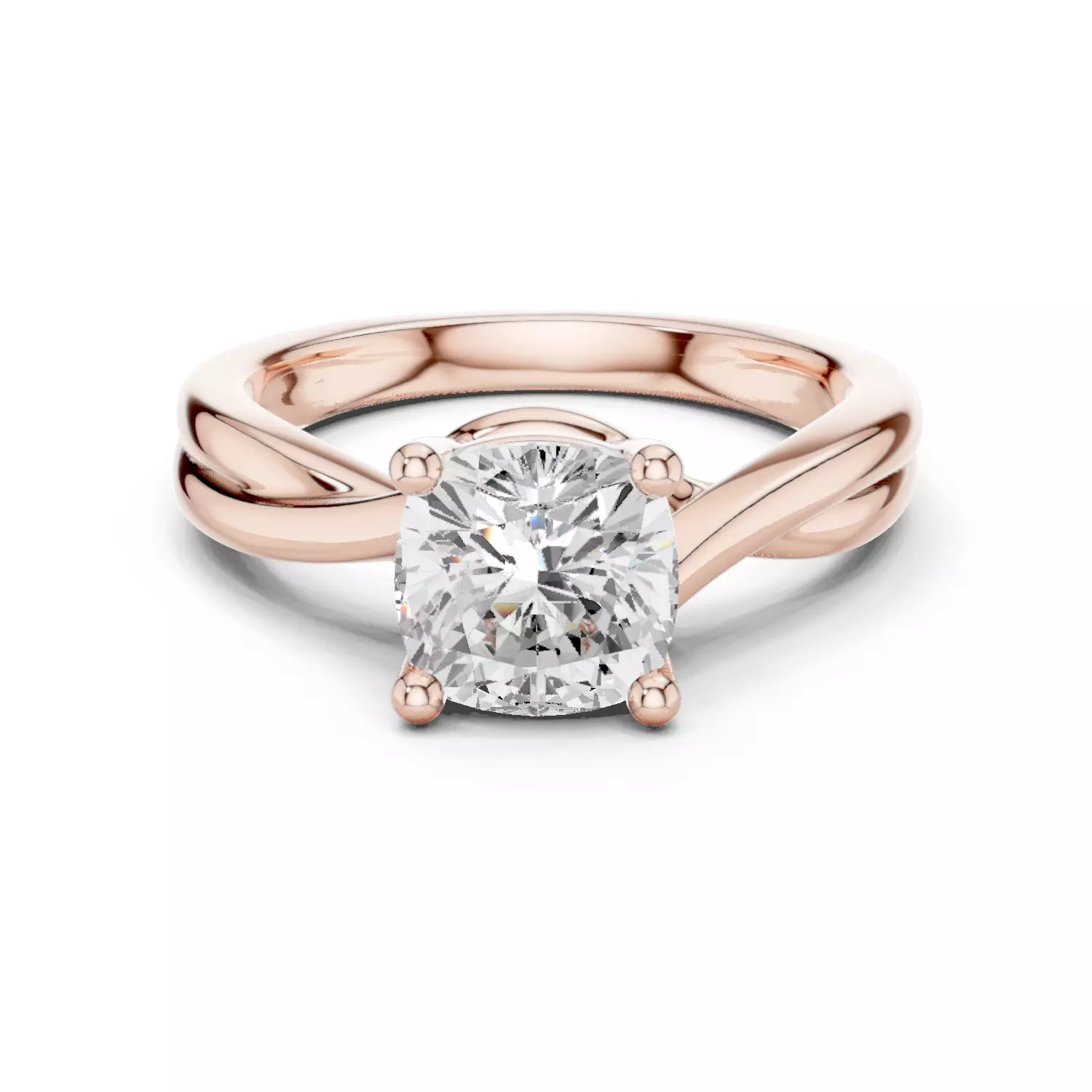 2CT Solitaire Cushion Cut Diamond Wedding Ring 3DM STL Video 3D print model_12