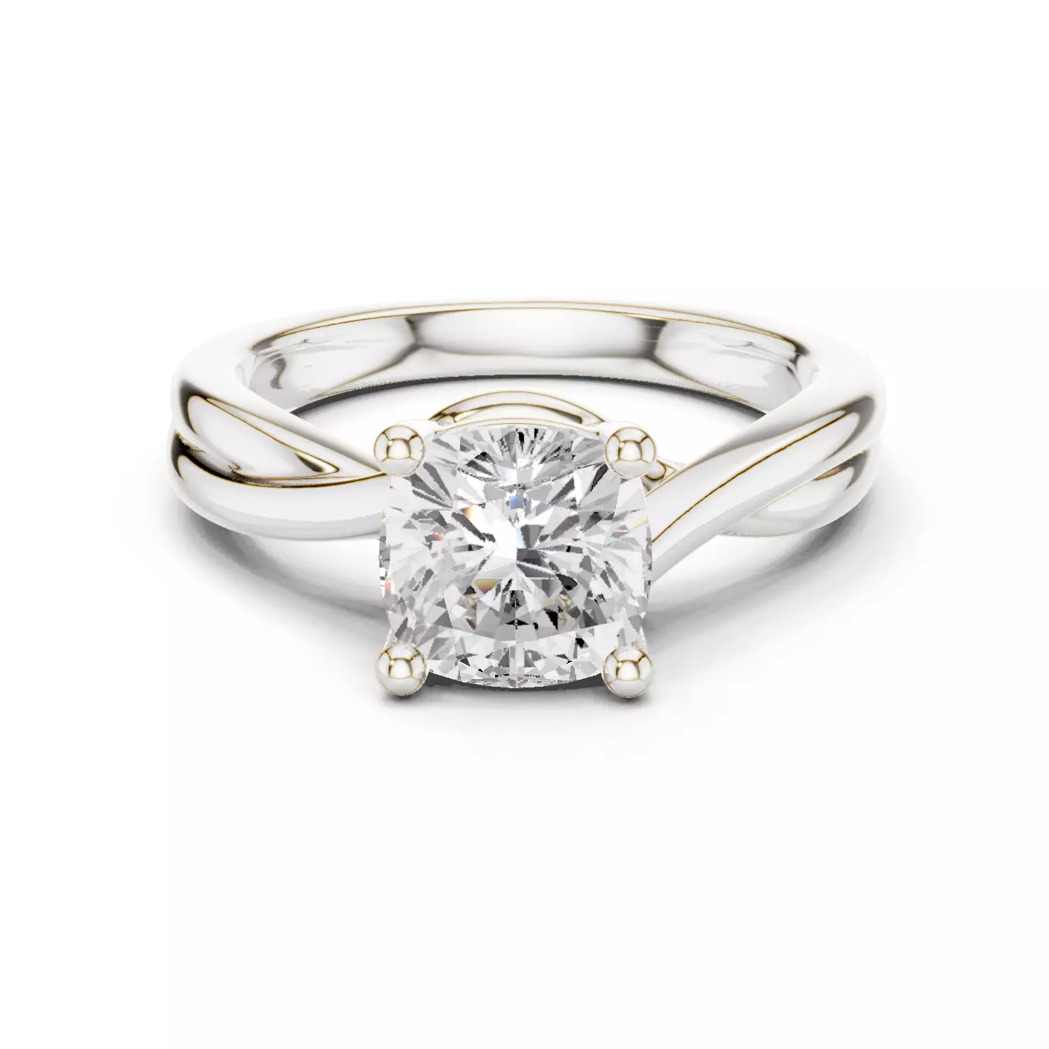 2CT Solitaire Cushion Cut Diamond Wedding Ring 3DM STL Video 3D print model_14