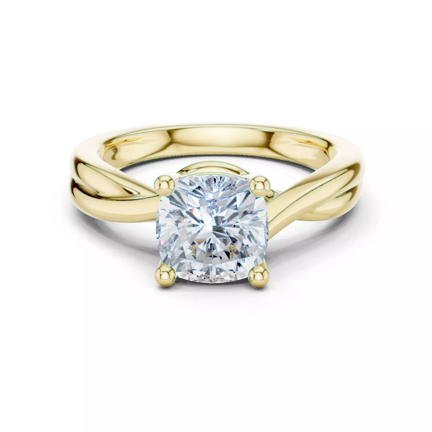 2CT Solitaire Cushion Cut Diamond Wedding Ring 3DM STL Video 3D print model_13