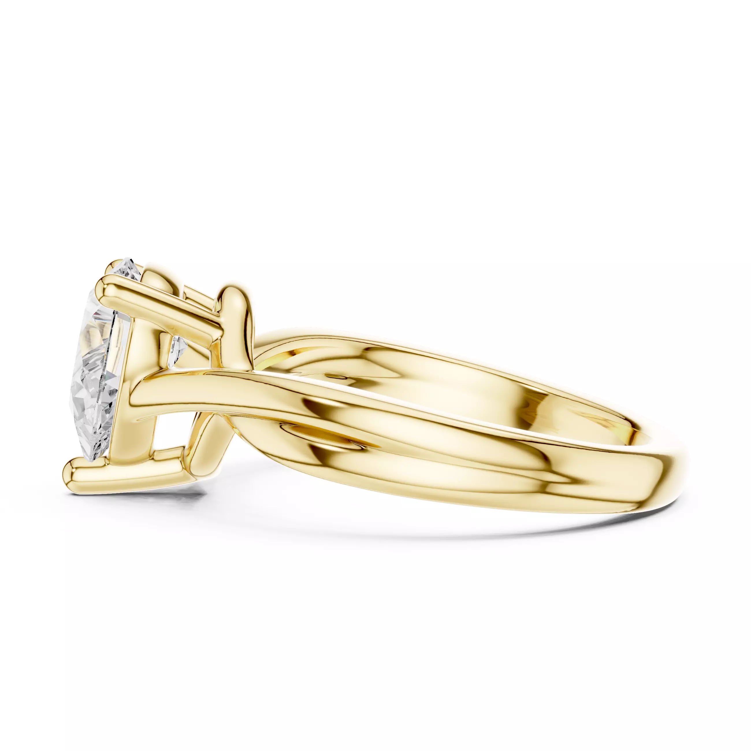 2CT Solitaire Pear Cut Twist Split Shank Ring 3DM STL Video 3D print model_8