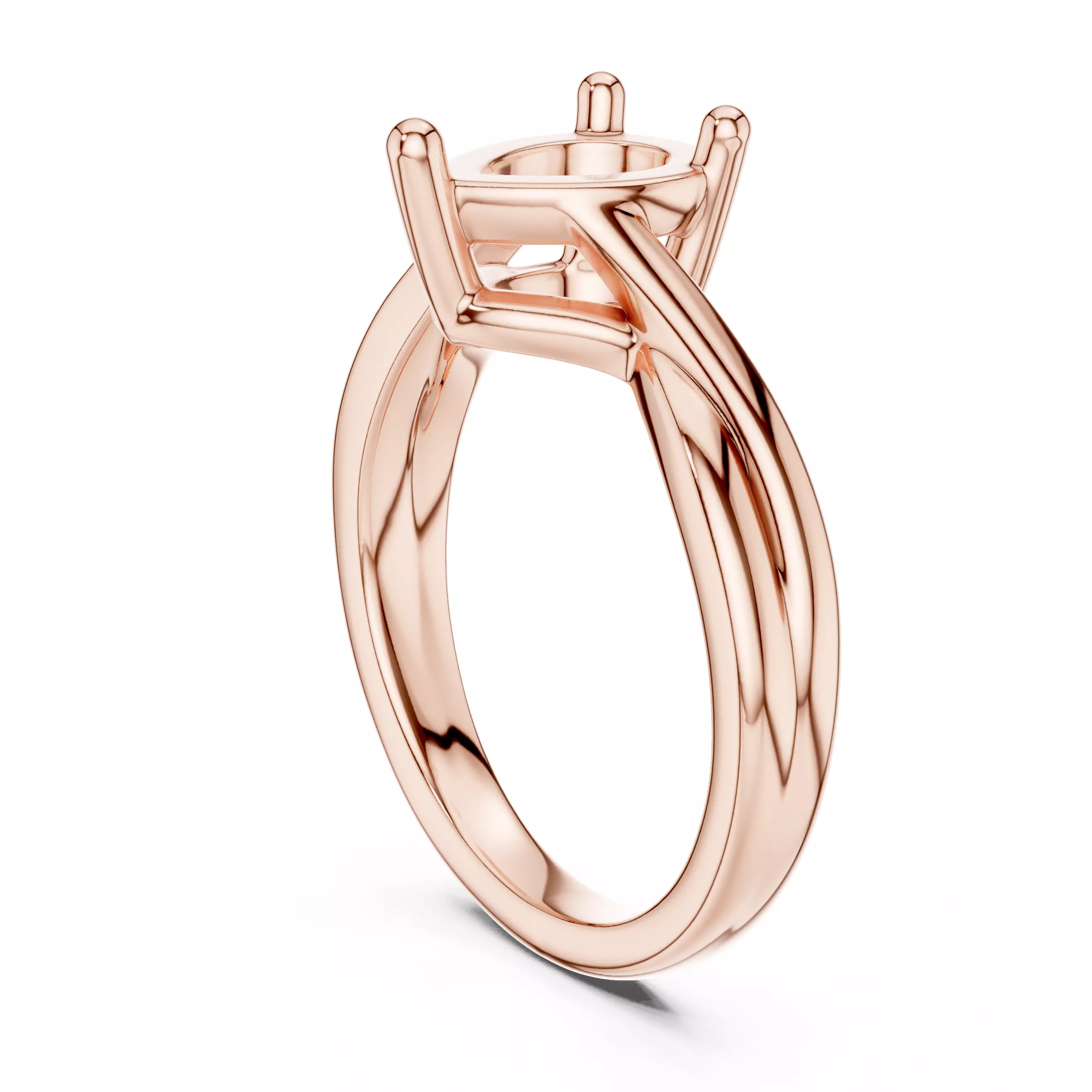 2CT Solitaire Pear Cut Twist Split Shank Ring 3DM STL Video 3D print model_3