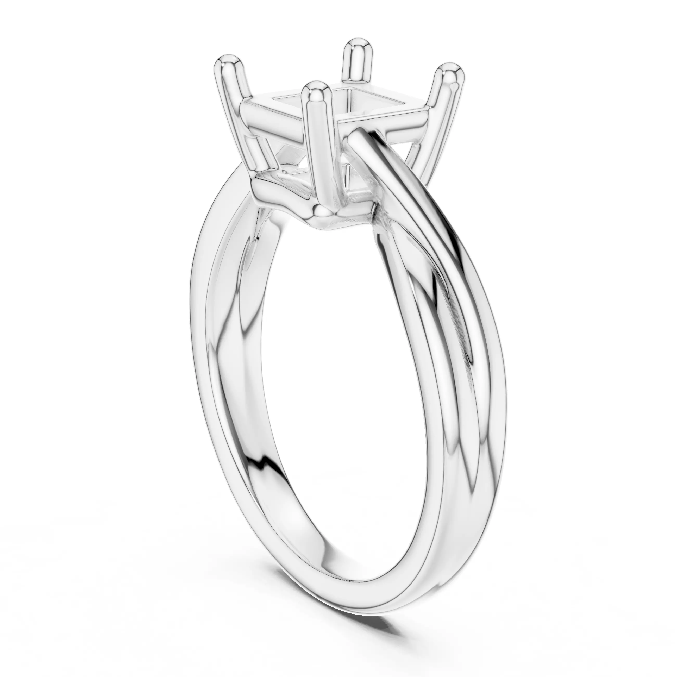 2CT Solitaire Princess Cut Split Shank Ring 3DM STL Video 3D print model_9