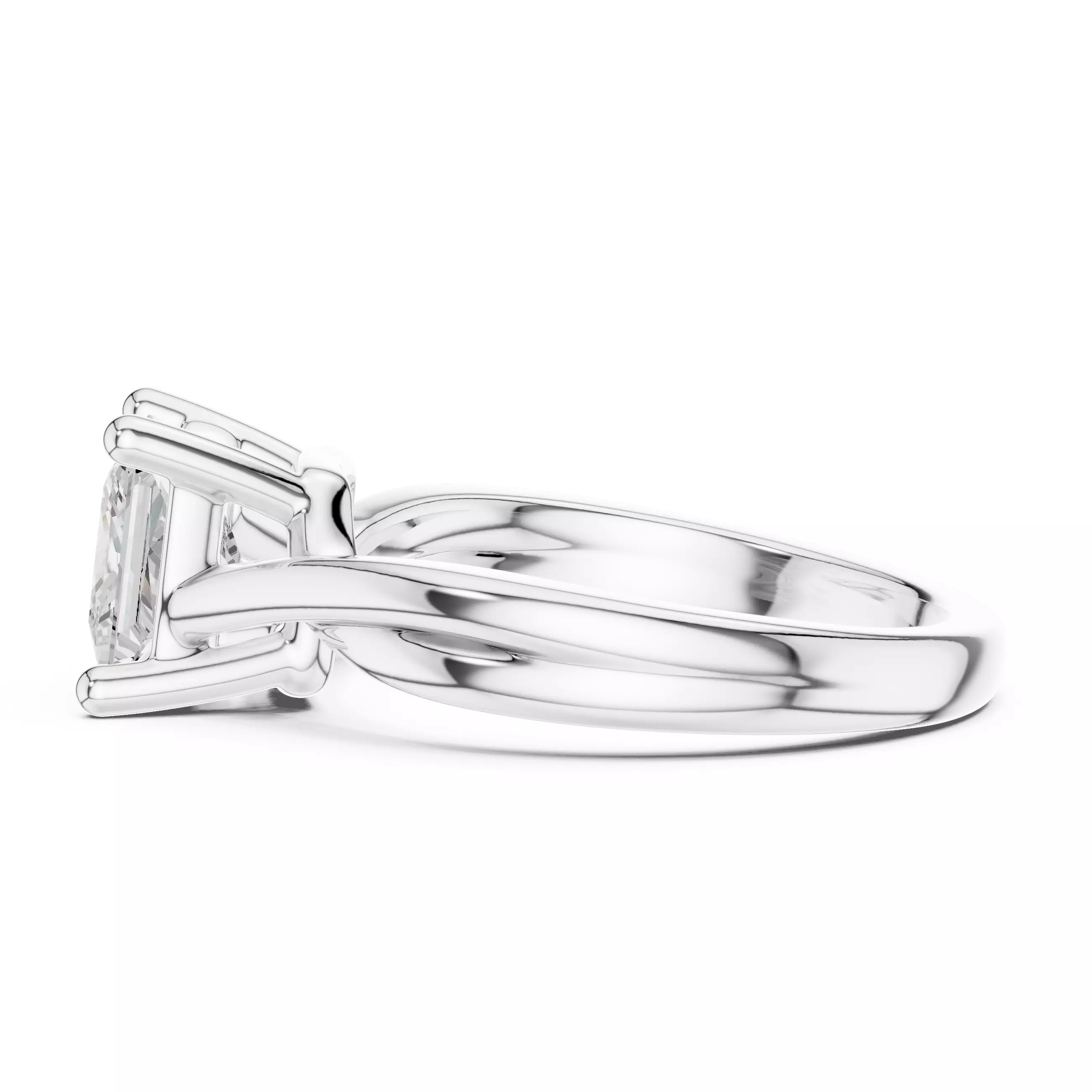 2CT Solitaire Princess Cut Split Shank Ring 3DM STL Video 3D print model_11