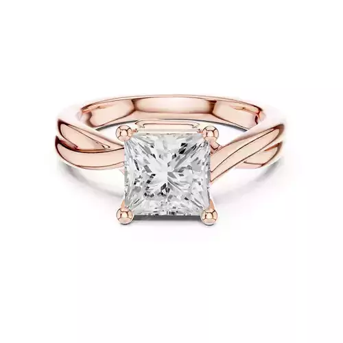 2CT Solitaire Princess Cut Split Shank Ring 3DM STL Video 3D print model