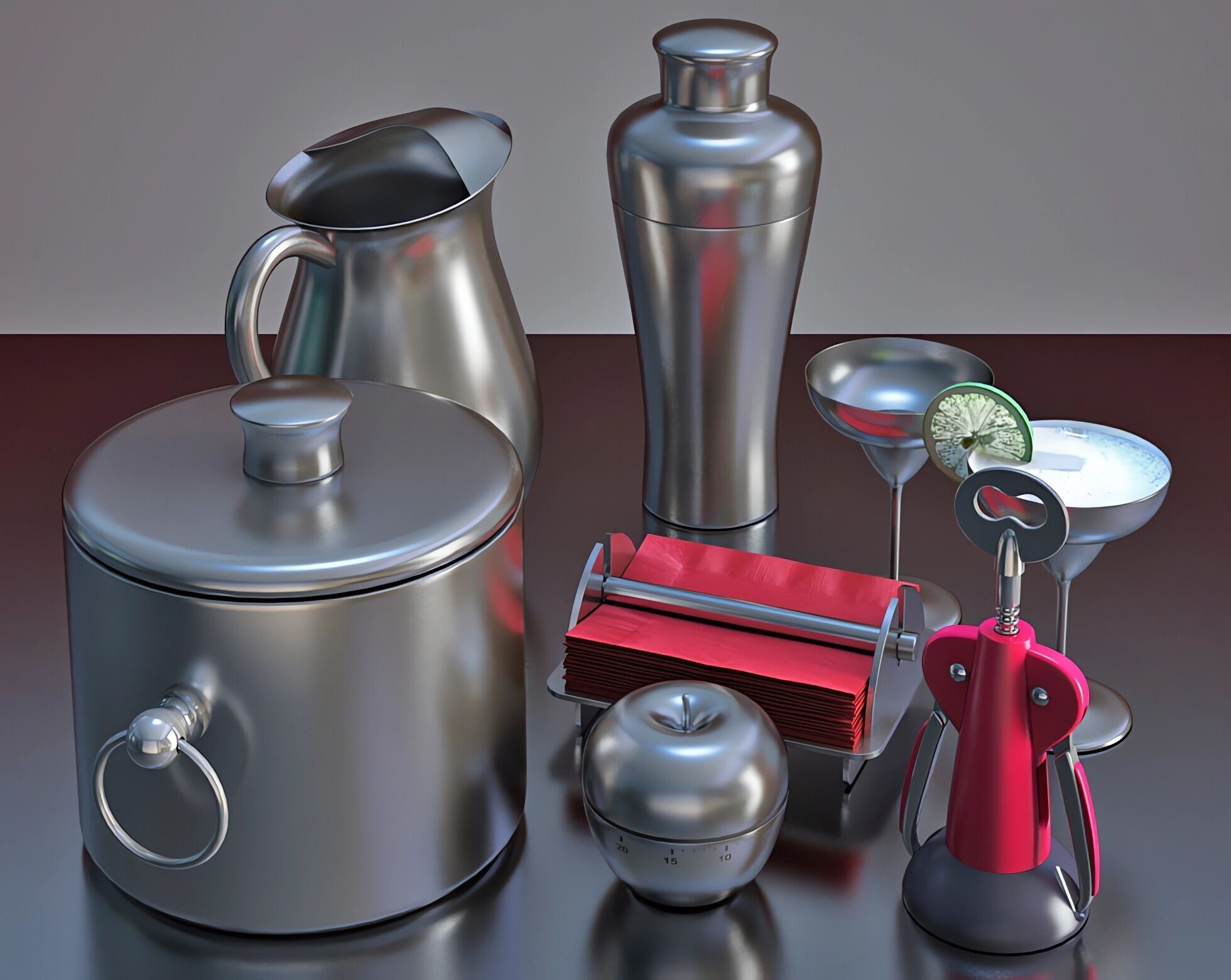 Cocktail Set - OGGI Marilyn 3D model_1