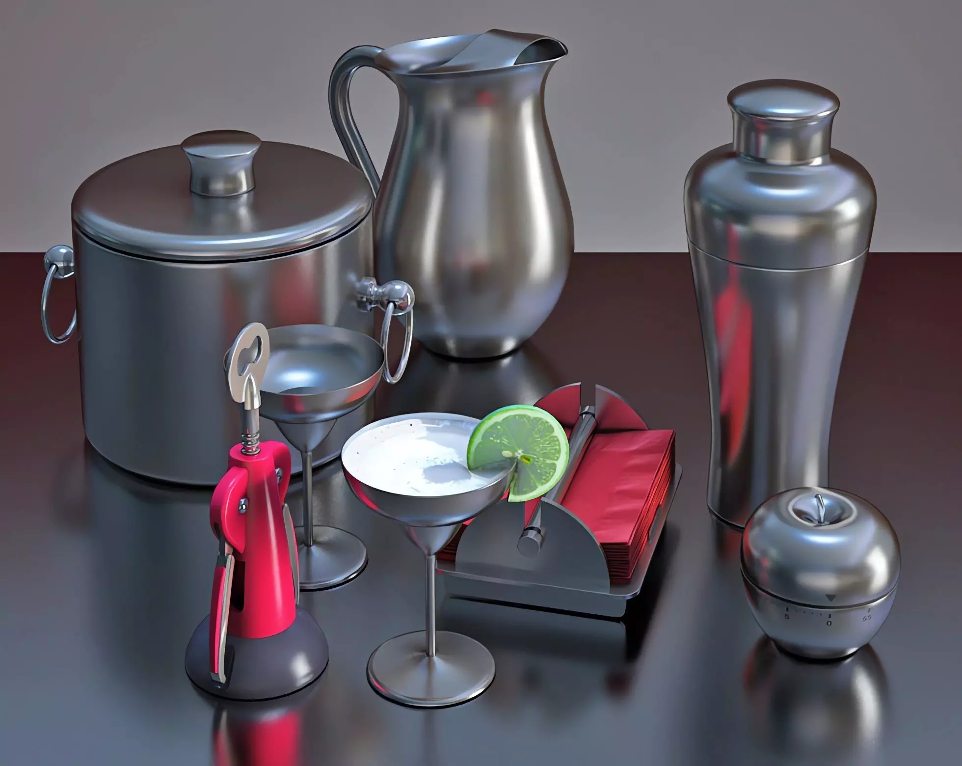 Cocktail Set - OGGI Marilyn 3D model_0