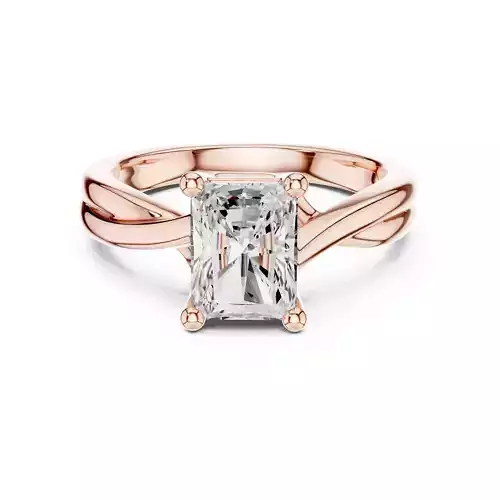2CT Solitaire Radiant Cut Diamond Twist Ring 3DM STL Video 3D print model
