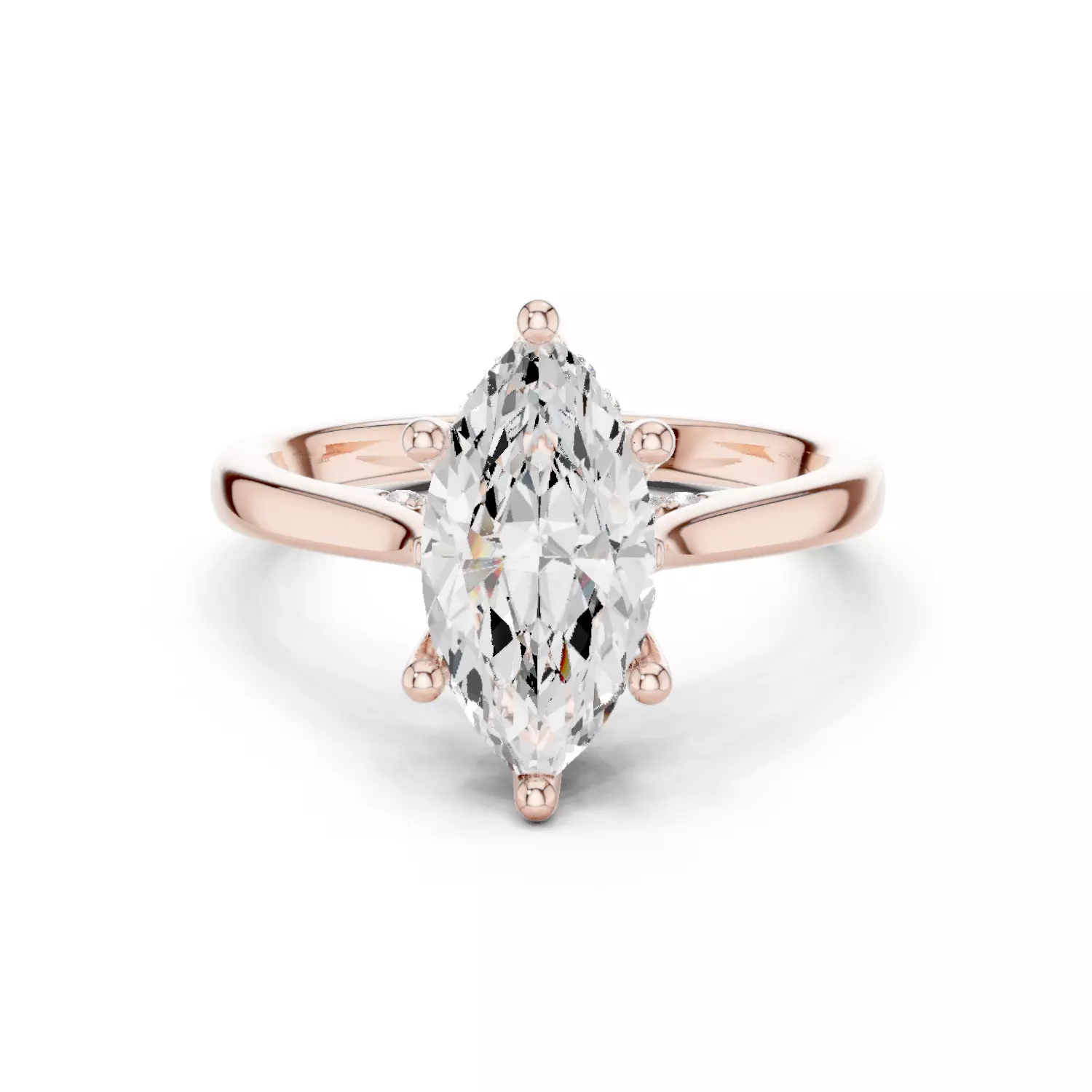 2CT Marquise Cut Hidden Halo Diamond On Bridge Ring File Video 3D print model_12