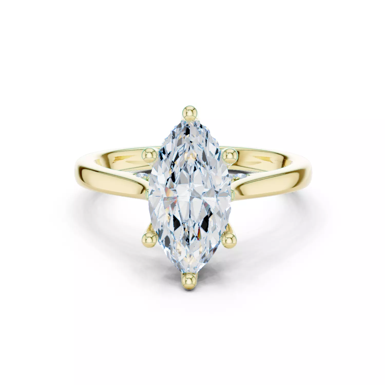 2CT Marquise Cut Hidden Halo Diamond On Bridge Ring File Video 3D print model_13