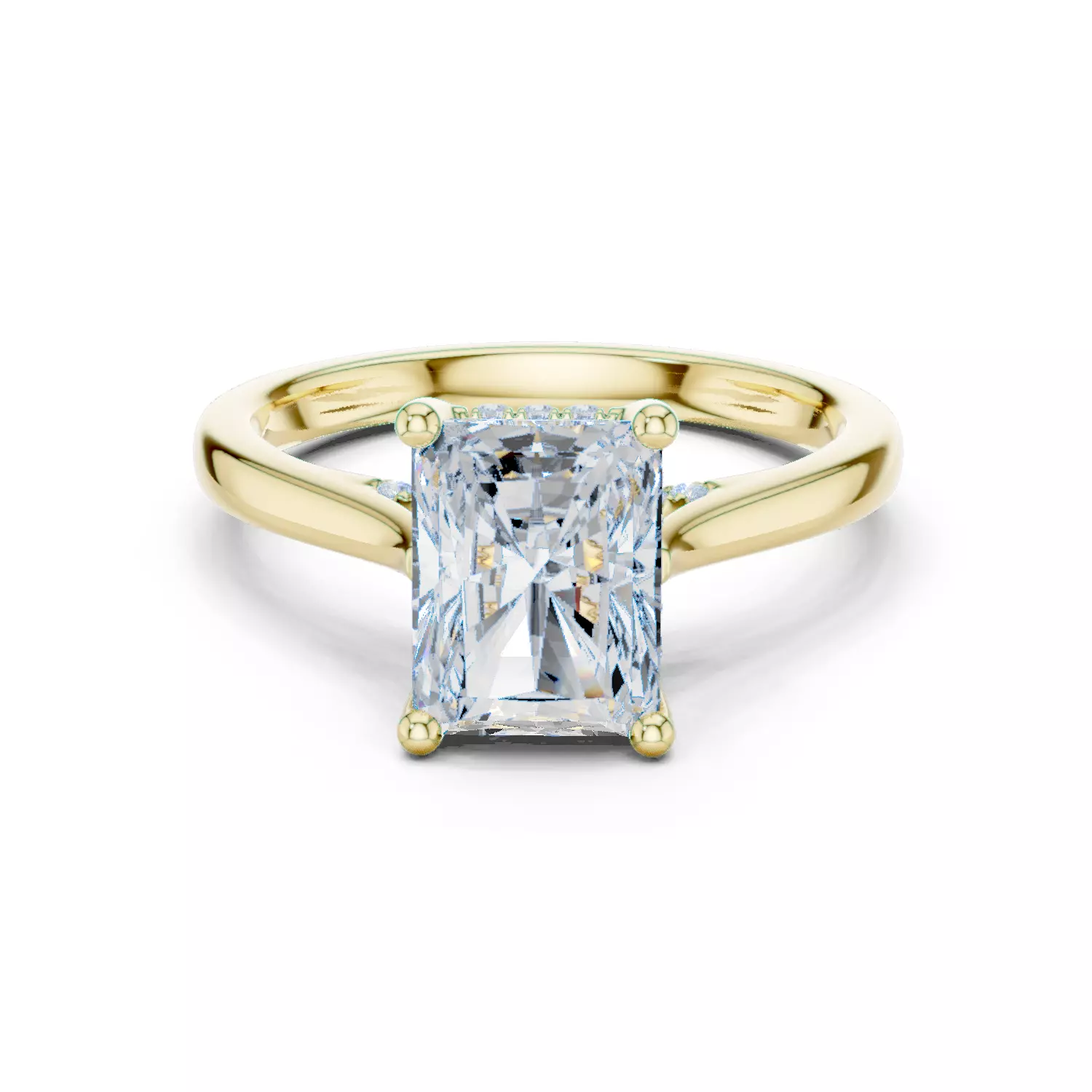 2CT Radiant Hidden Halo Diamond On Bridge Ring 3DM STL Video 3D print model_13