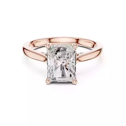 2CT Radiant Hidden Halo Diamond On Bridge Ring 3DM STL Video 3D print model