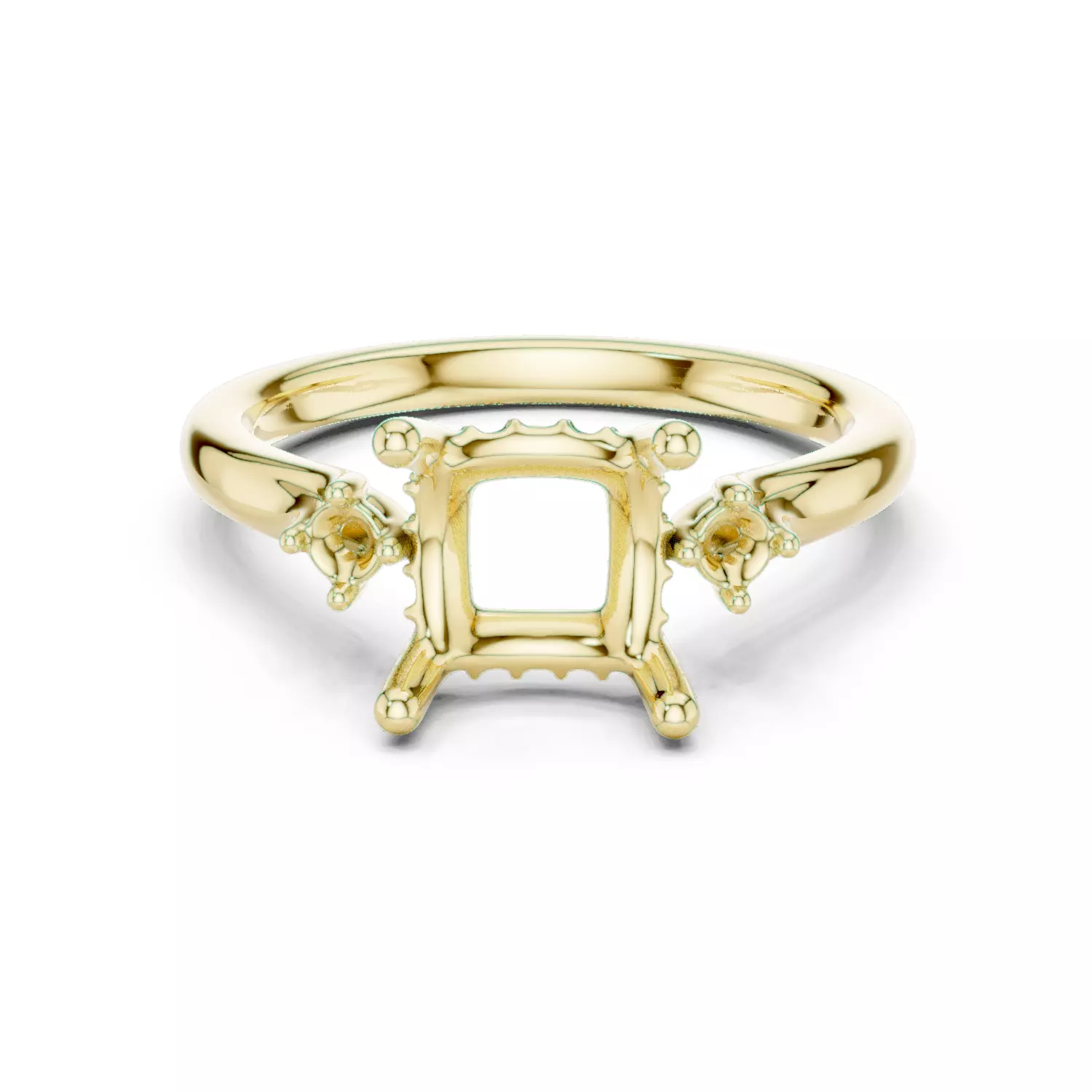 2CT Princess Cut Diamond Engagement Wedding Ring 3DM STL Video 3D print model_13