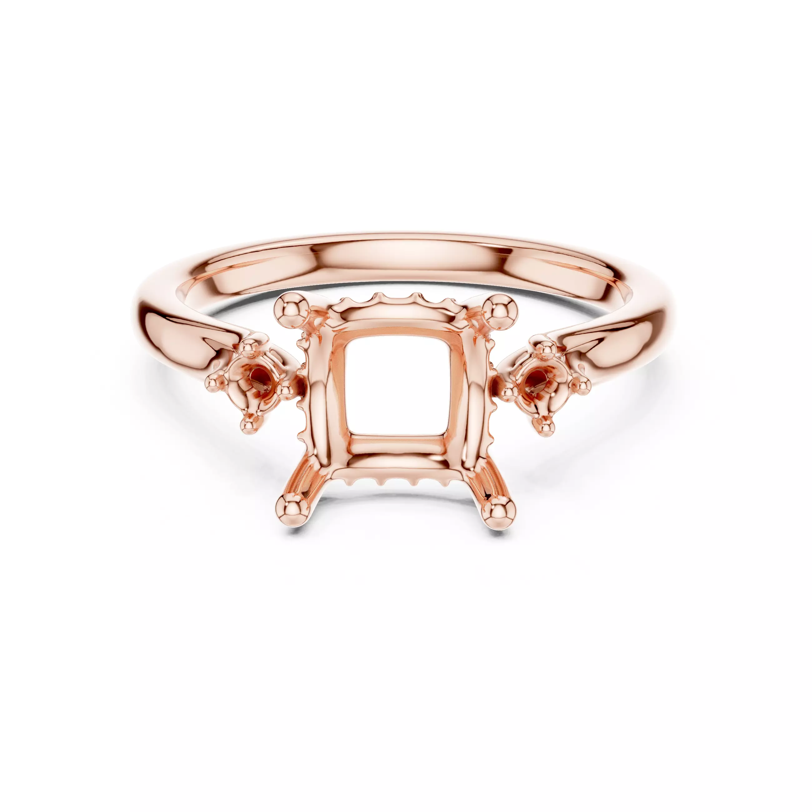 2CT Princess Cut Diamond Engagement Wedding Ring 3DM STL Video 3D print model_0