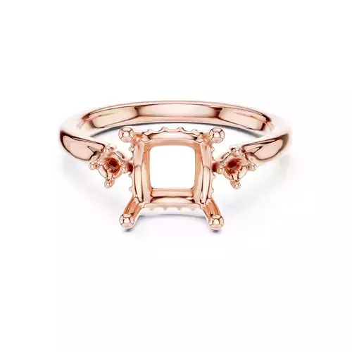 2CT Princess Cut Diamond Engagement Wedding Ring 3DM STL Video 3D print model