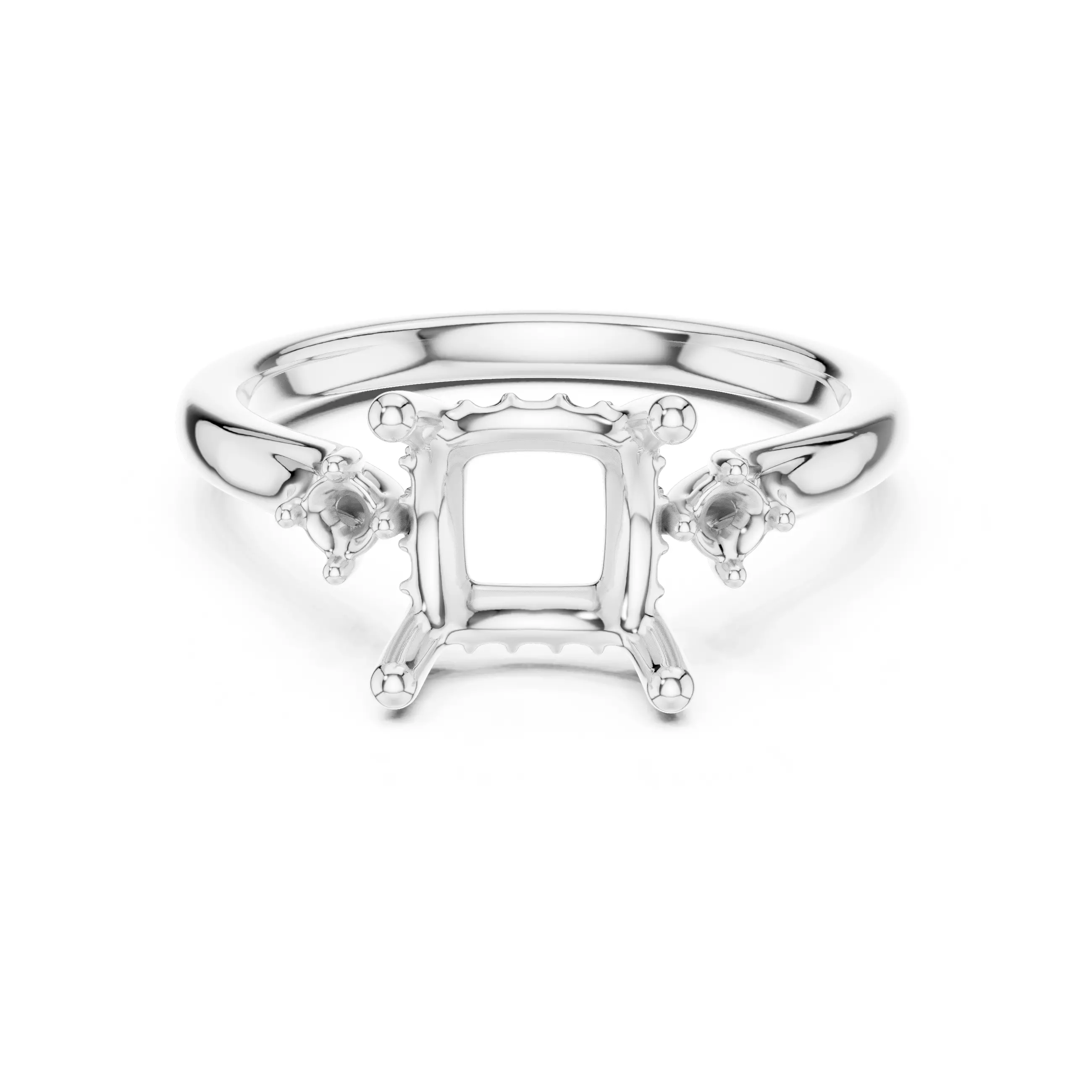 2CT Princess Cut Diamond Engagement Wedding Ring 3DM STL Video 3D print model_2