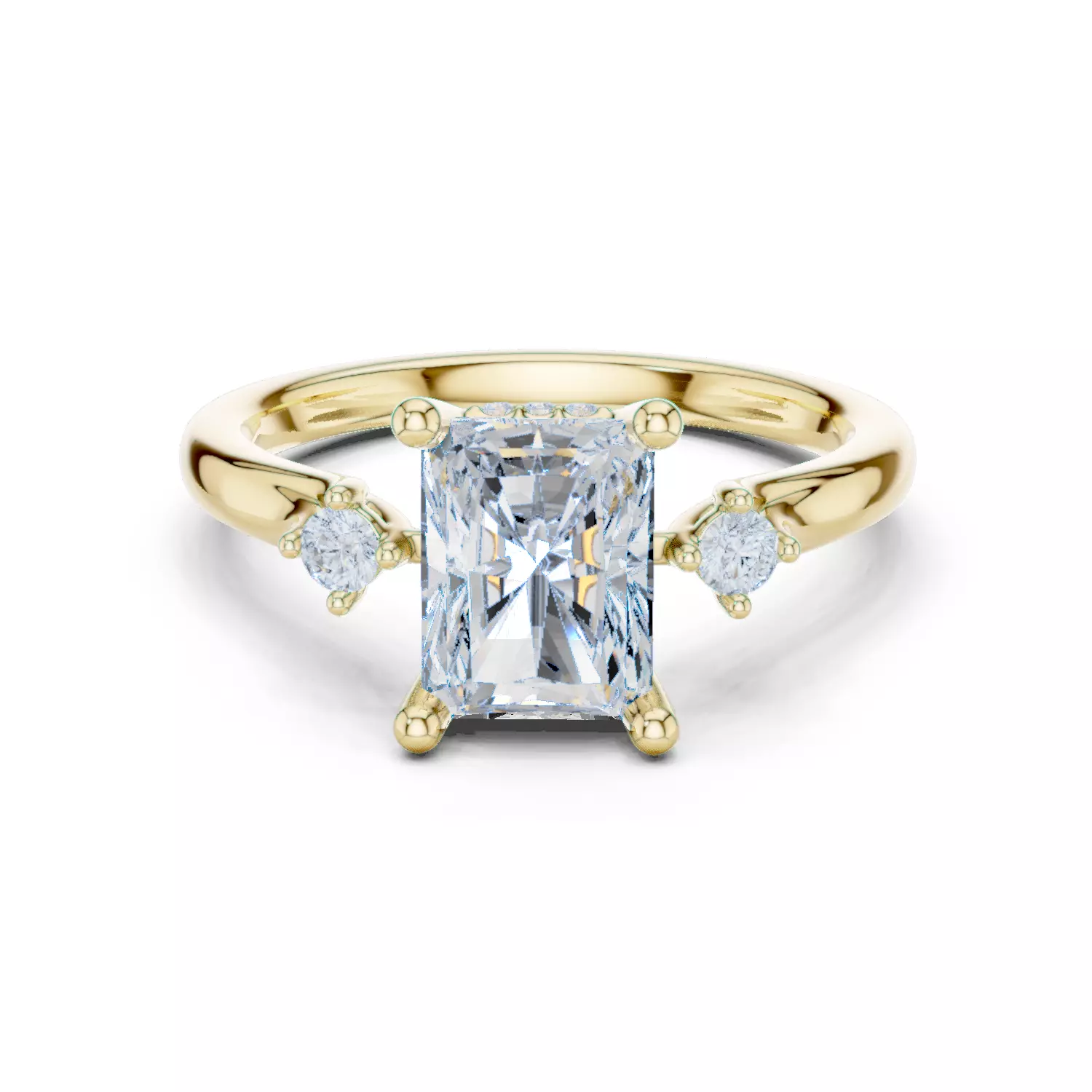 2CT Radiant Cut Diamond Engagement Wedding Ring 3DM STL Video 3D print model_13