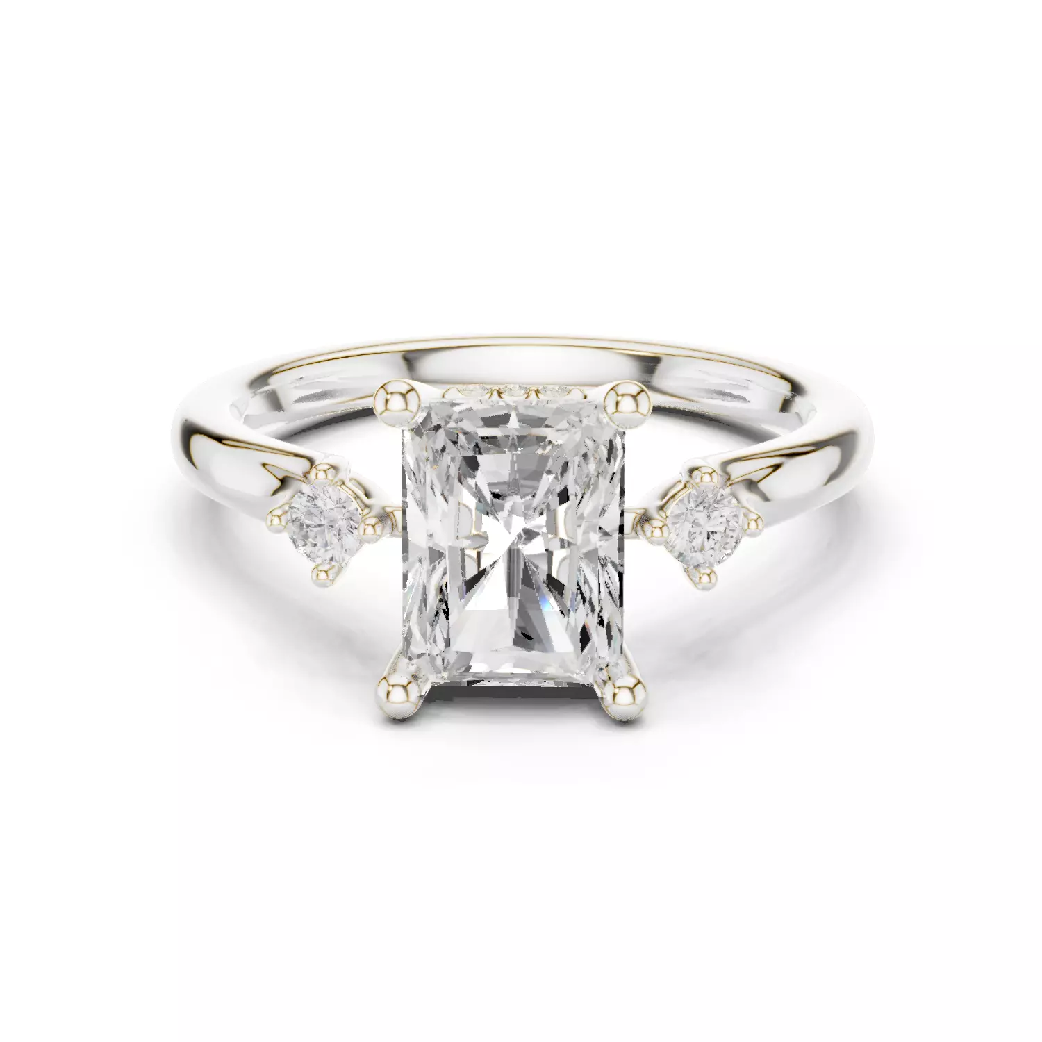 2CT Radiant Cut Diamond Engagement Wedding Ring 3DM STL Video 3D print model_14