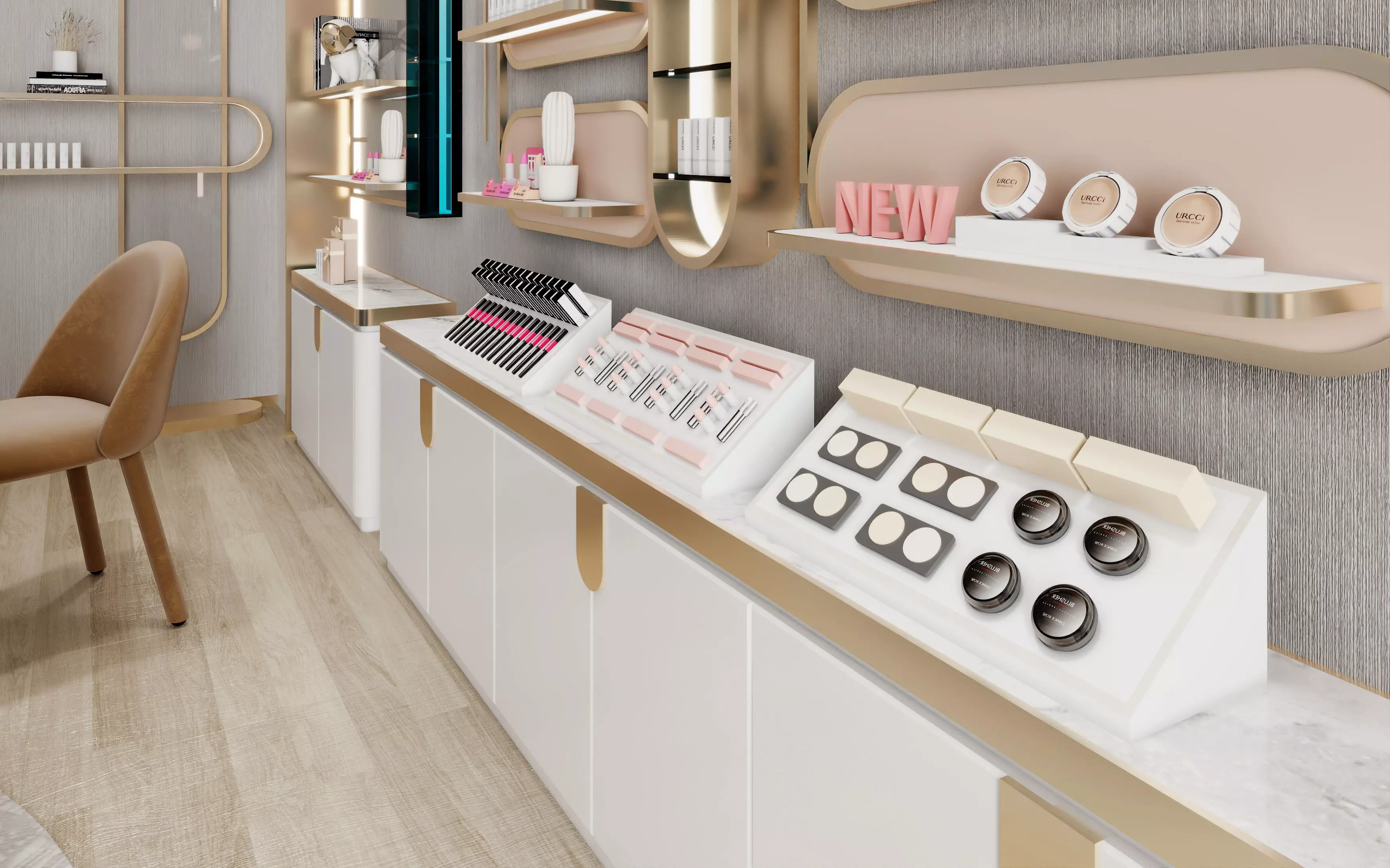 Exhibition Cosmetics  store - Modern live broadcast room Low-poly 3D model_3