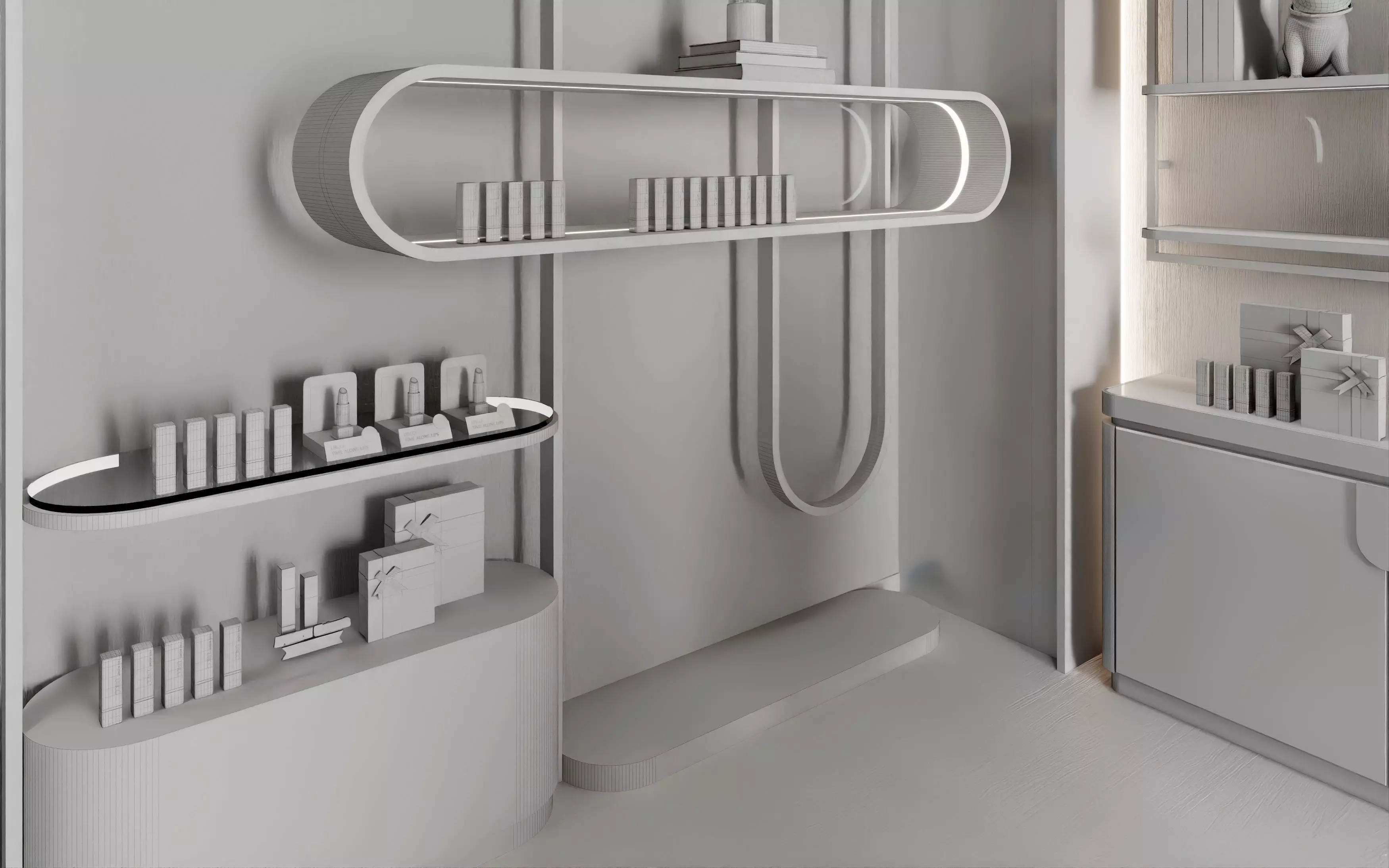Exhibition Cosmetics  store - Modern live broadcast room Low-poly 3D model_7