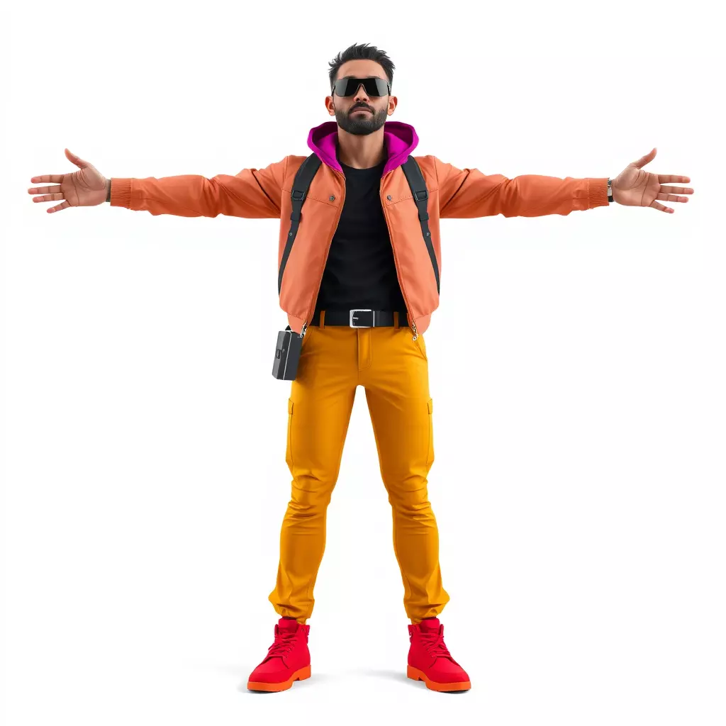 Stylish Urban Outfit model pack Low-poly 3D model_2