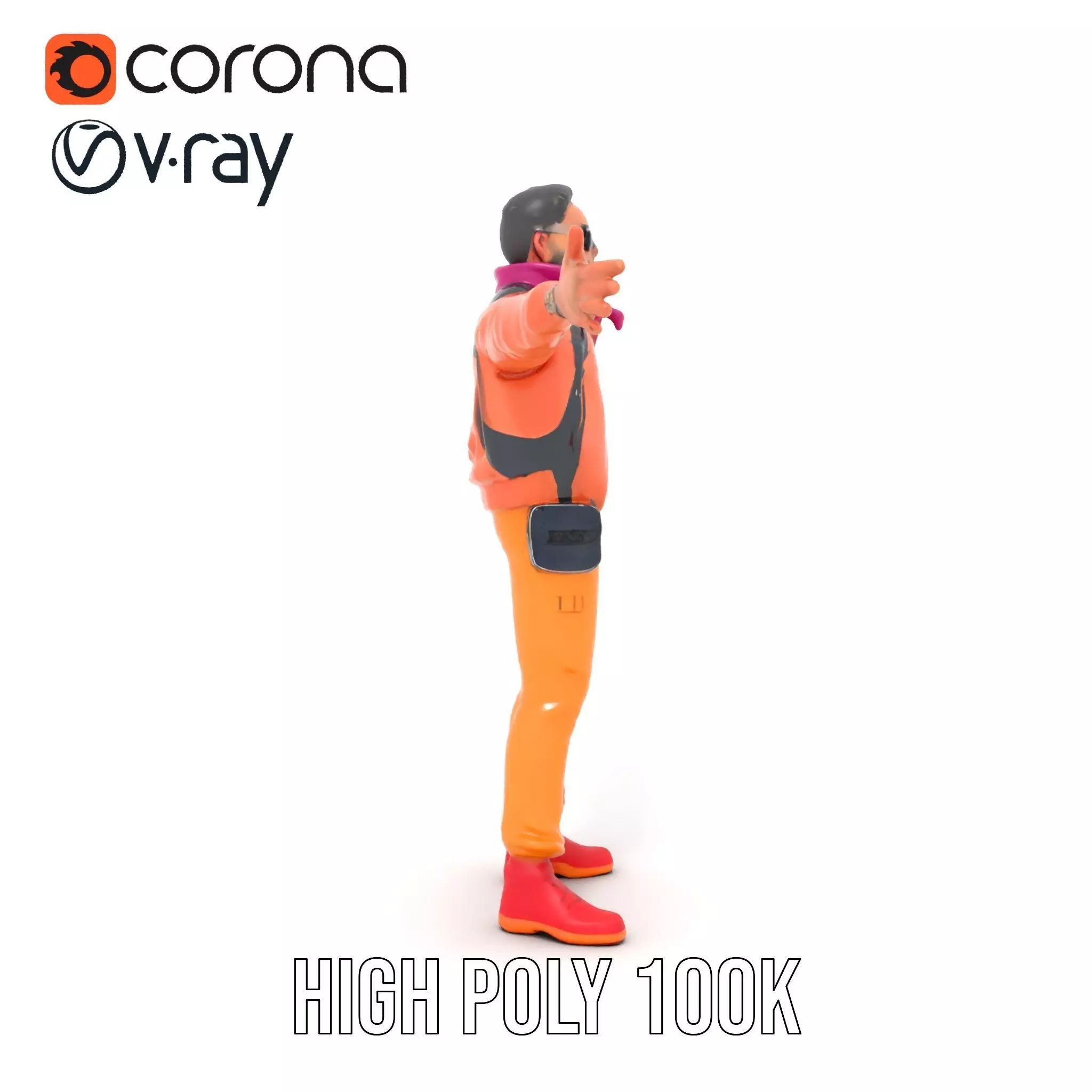 Stylish Urban Outfit model pack Low-poly 3D model_22
