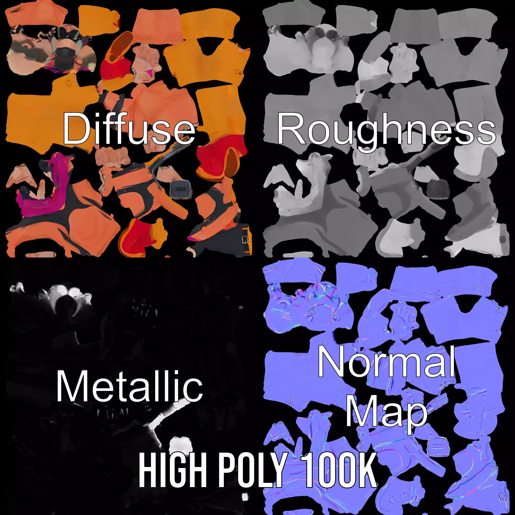 Stylish Urban Outfit model pack Low-poly 3D model_3