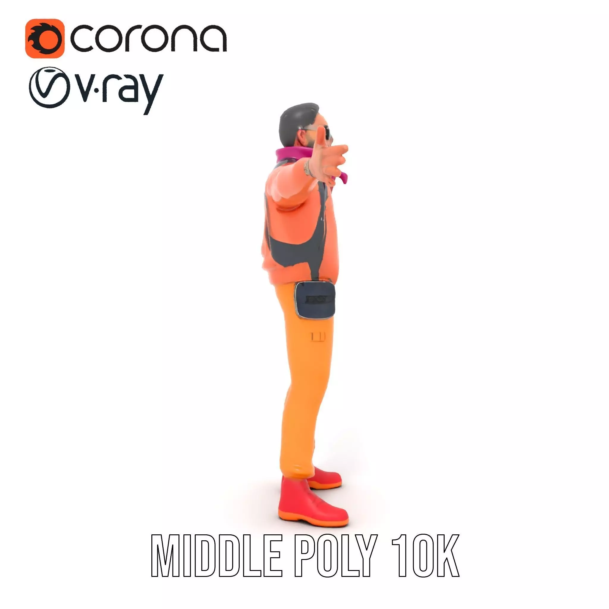 Stylish Urban Outfit model pack Low-poly 3D model_29