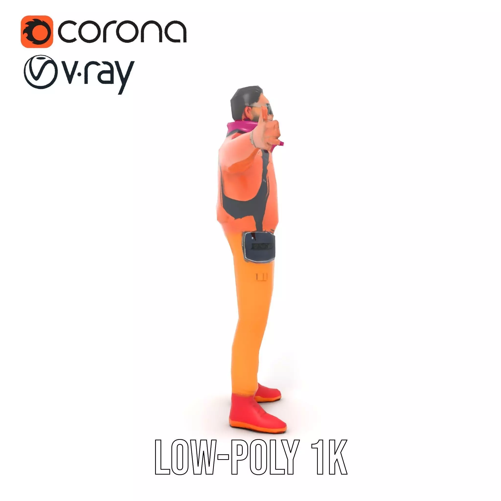 Stylish Urban Outfit model pack Low-poly 3D model_21