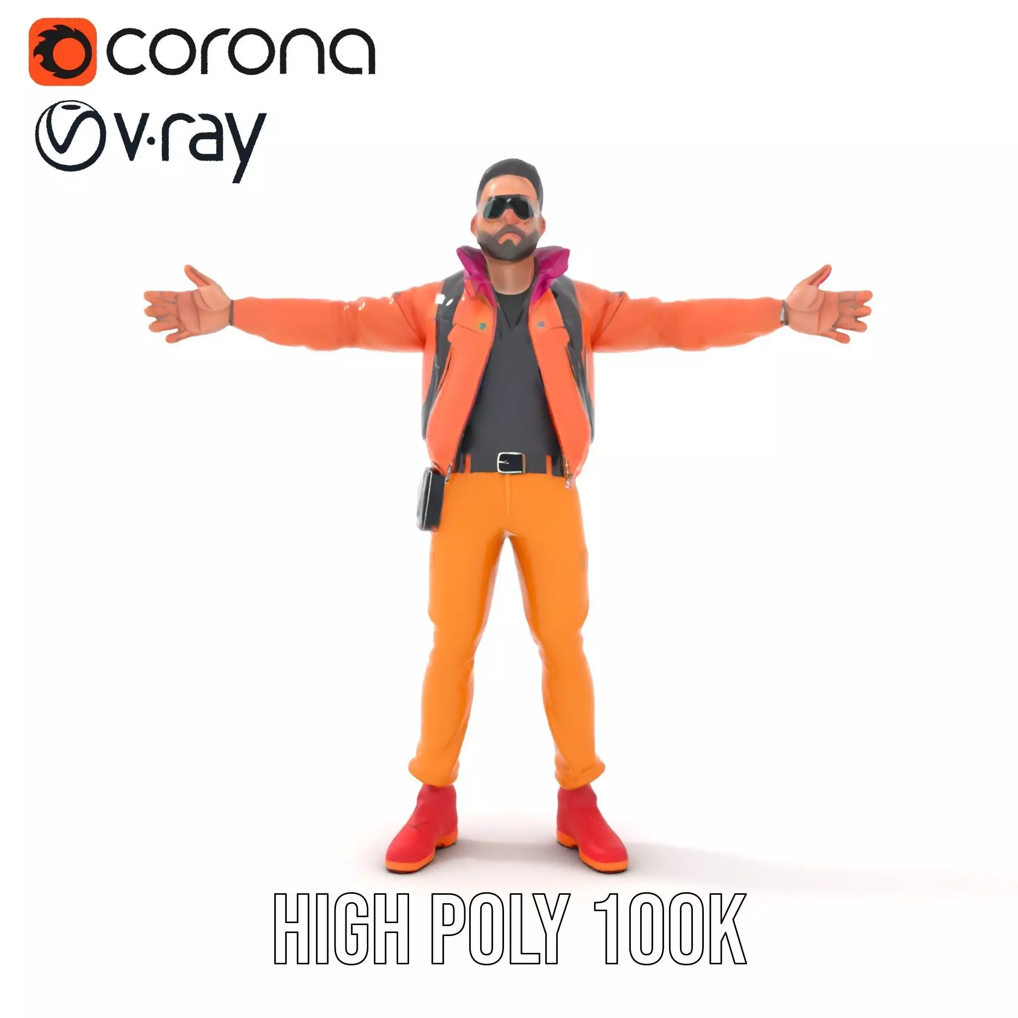 Stylish Urban Outfit model pack Low-poly 3D model_17